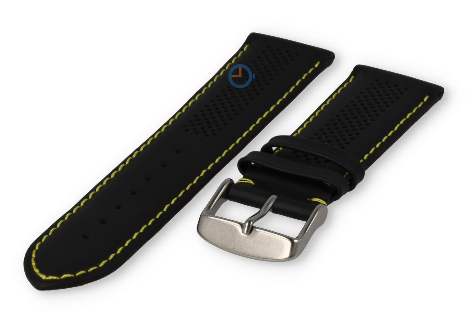 24mm hybrid Band - schwarz mit gelb