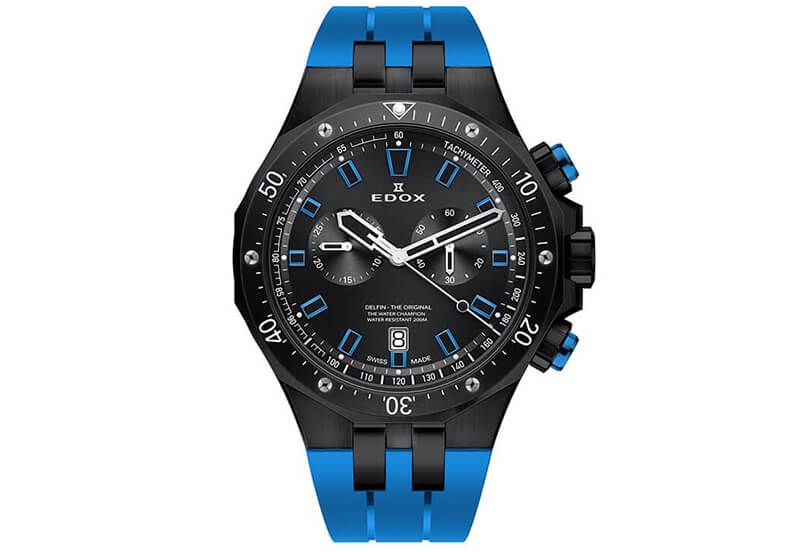Edox Delfin 10110 Uhrenarmband Blau