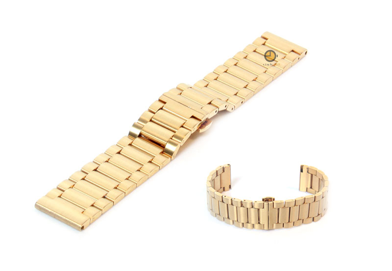 Uhrenarmband 22mm Gold Stahl matt