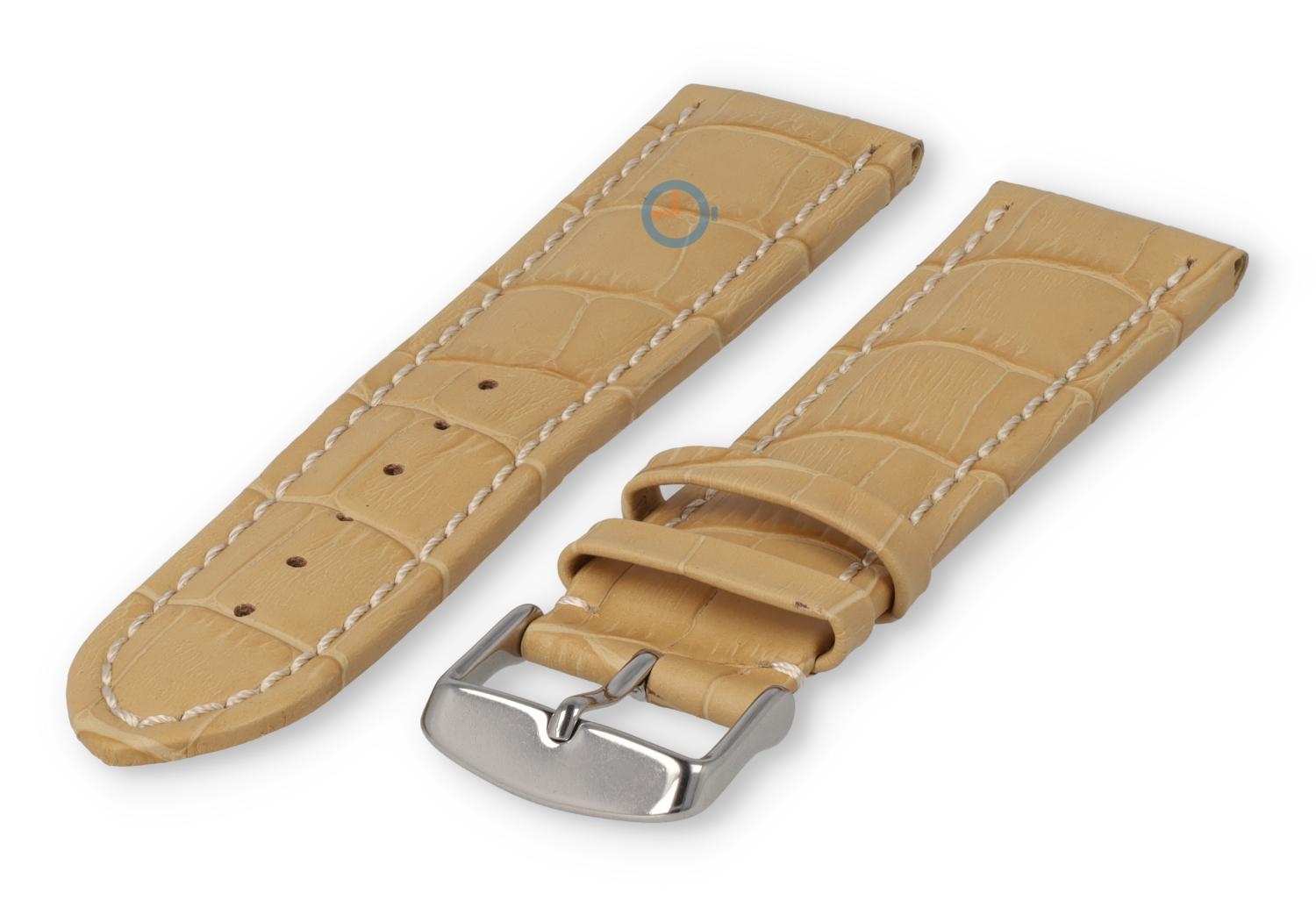 Starkes Uhrenarmband aus Kalbsleder - 24mm - sand