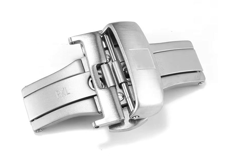 Silberne Schmetterlingsschließe mit Druckknöpfen - 18mm für Tissot Uhrenarmbänder
