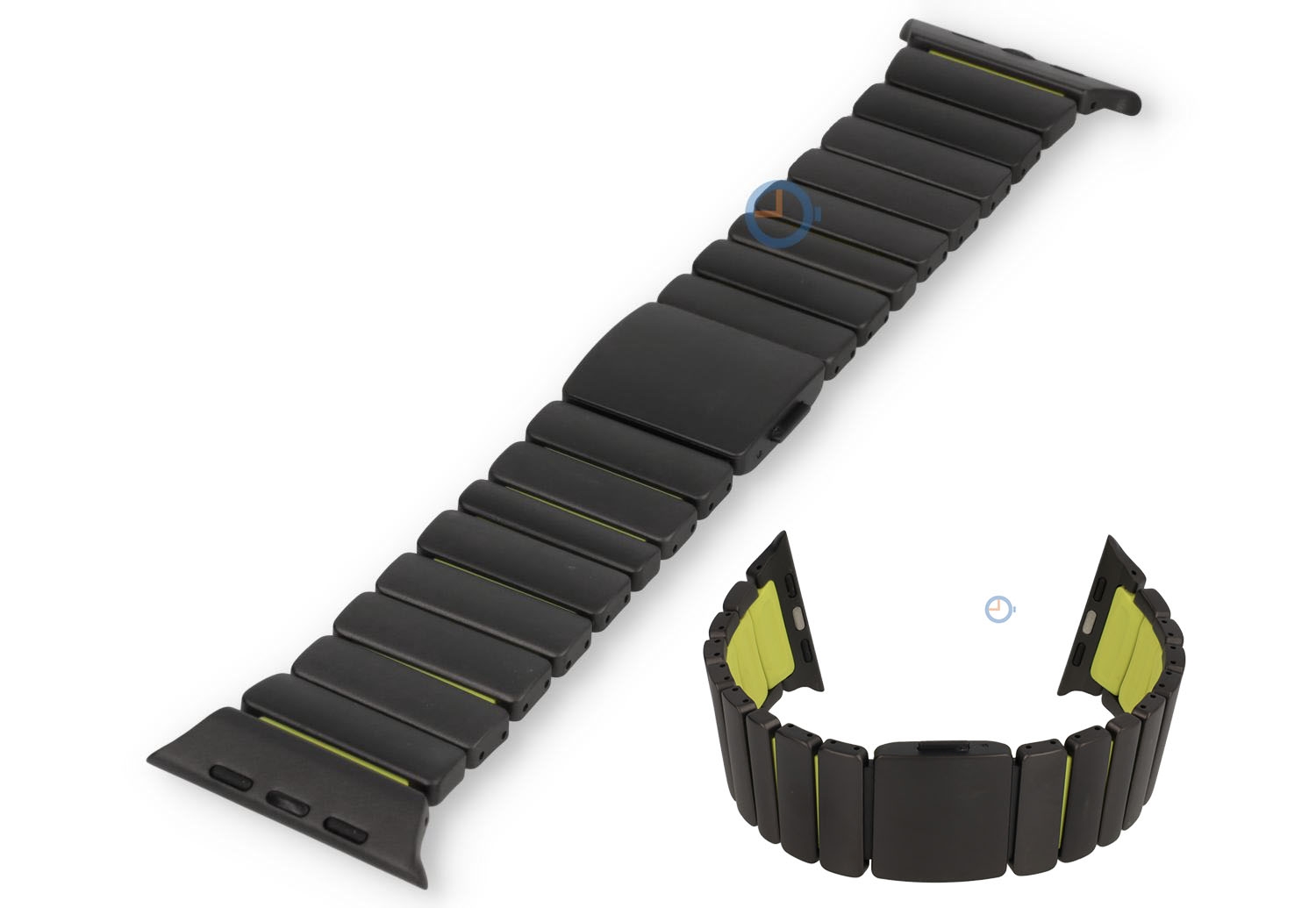 Stahl Uhrenarmband Apple Watch 49mm - black/green
