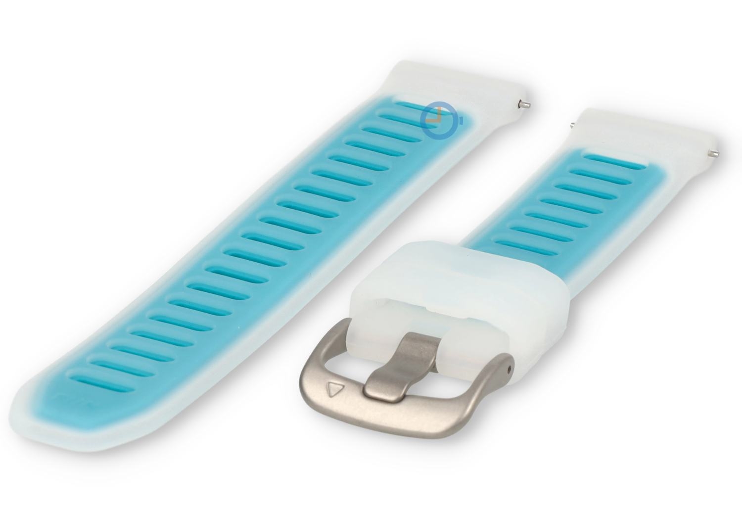 18mm Uhrenarmband Silikon - transparent/blau