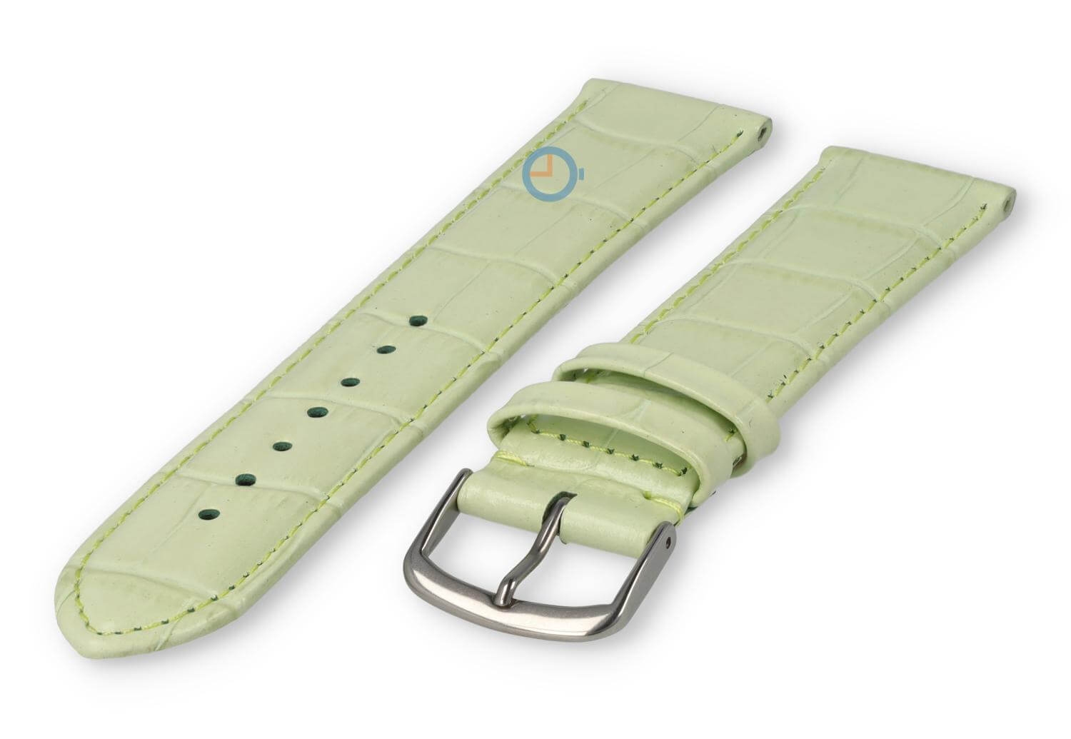 Extra langes Uhrenarmband Kroko - 20mm - Pastellgrün