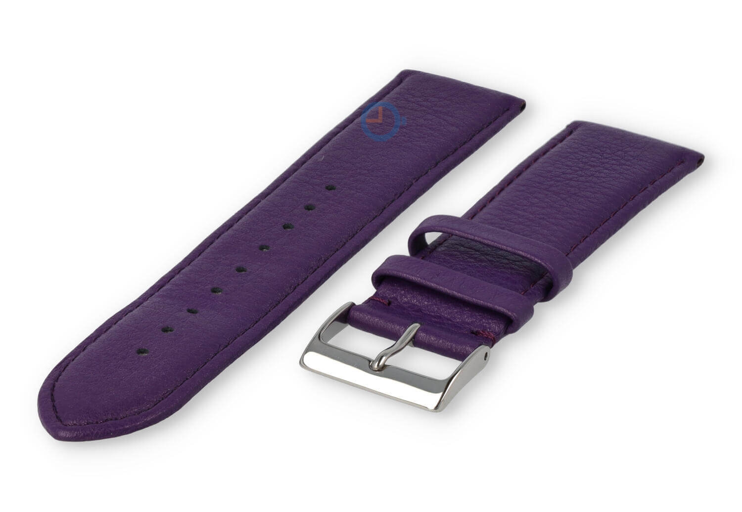 24mm Uhrenarmband glatt Leder - aubergine