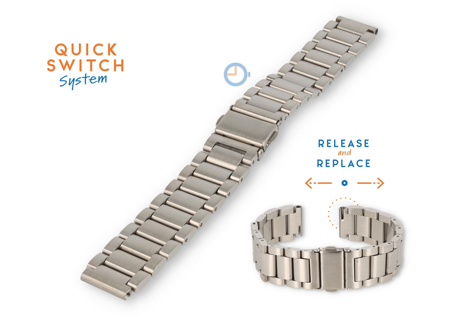 Quick Switch 16mm stalen bandje - Silver