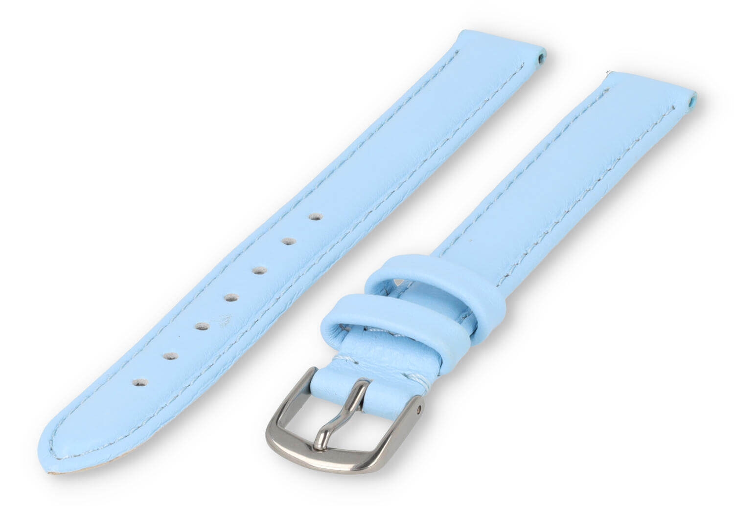 XL glatt Lederband - 12mm - eisblau