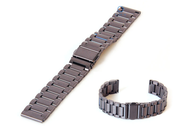 Uhrenarmband 18mm Edelstahl Gunmetal matt