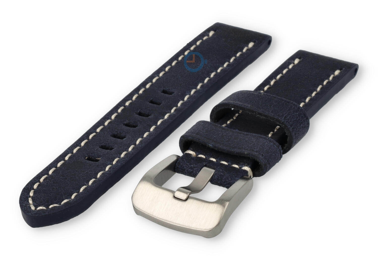 Wasserabweisendes Uhrenarmband aus Leder - 22mm - dunkelblau