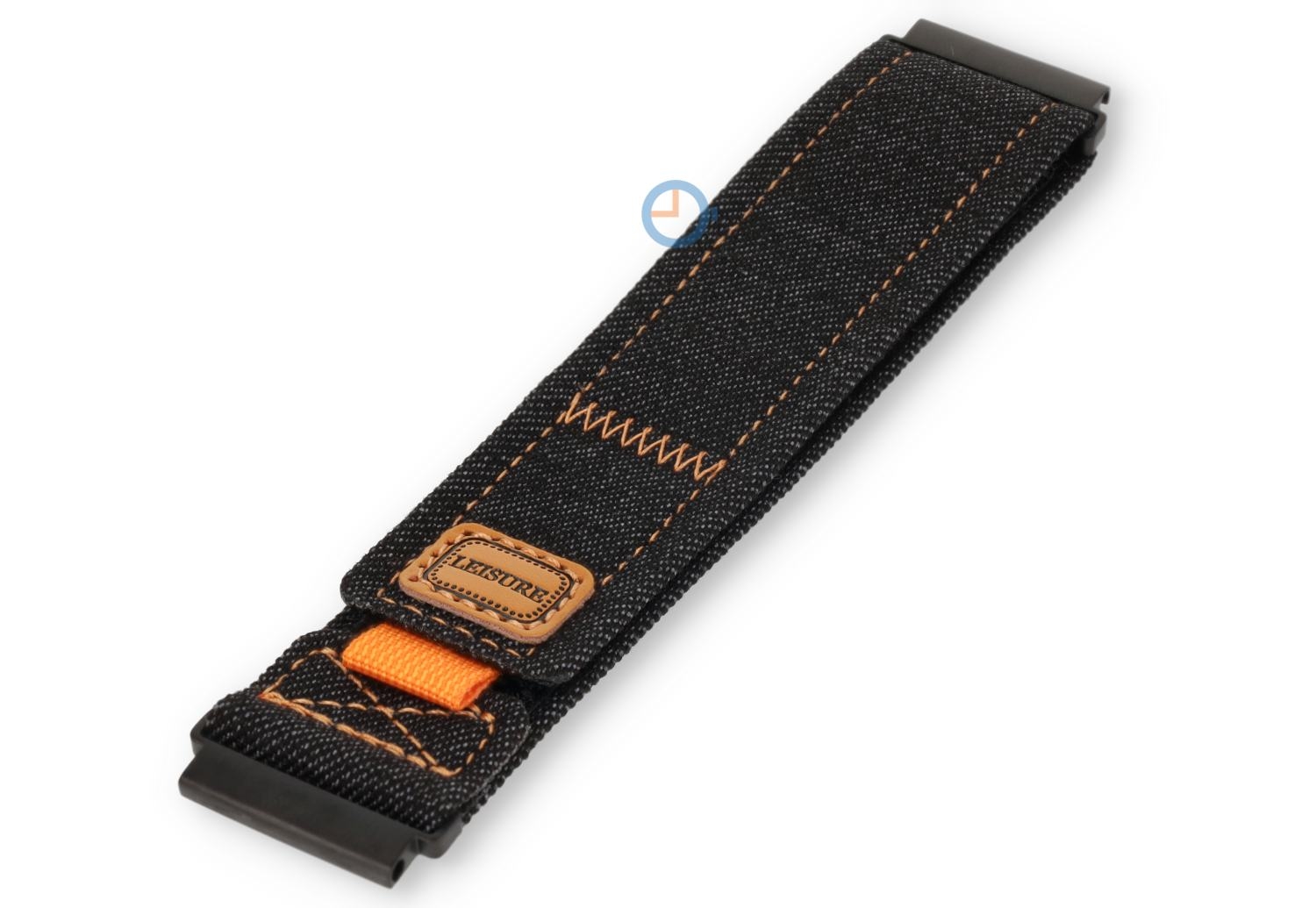 Schwarzes Jeansstoff Uhrenarmband - 22mm - Klettverschluss