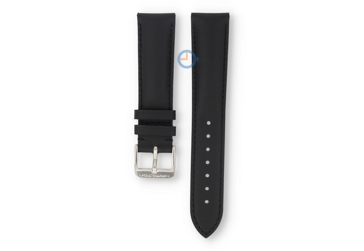 Hamilton Uhrenarmband - 20/18mm - schwarz Leder