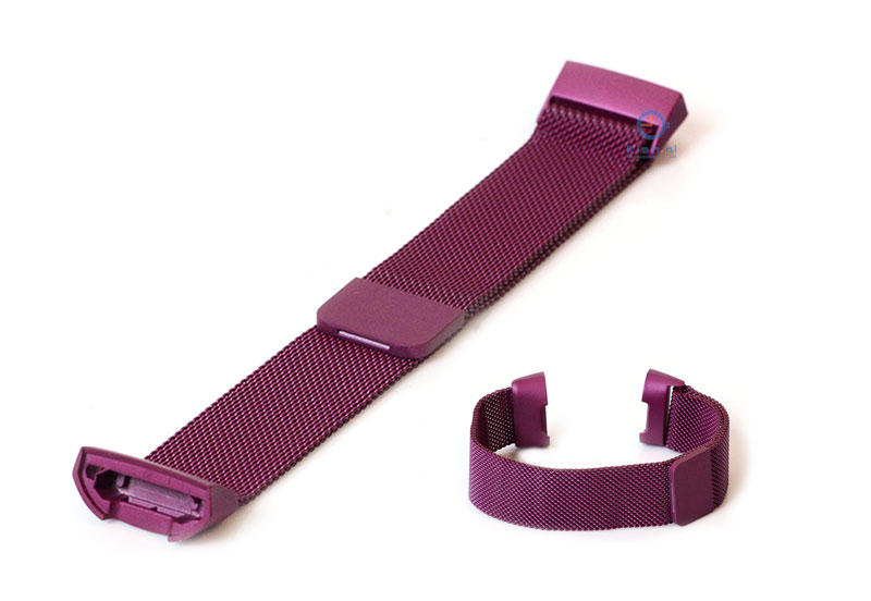 Ersatzarmband fÃ¼r Fitbit Charge 3 Edelstahl Milanaise violett