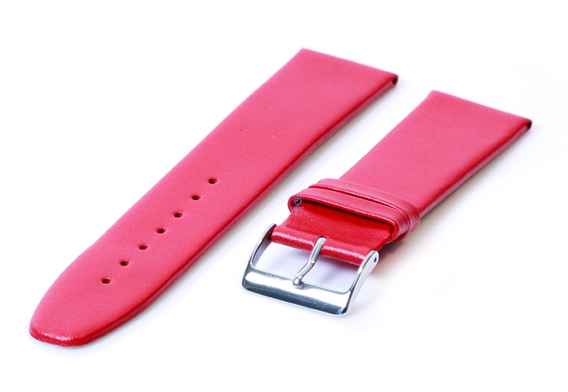 Nahtloses Uhrenarmband 26mm Nappaleder - rot