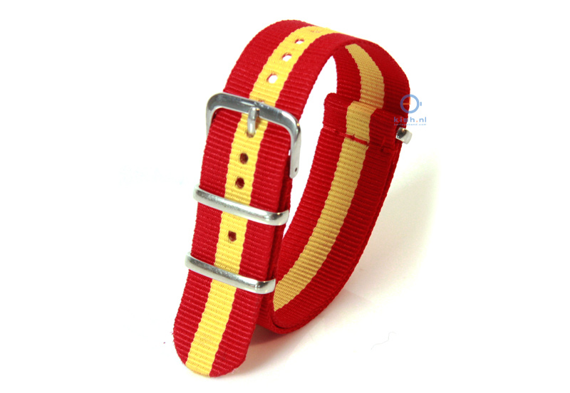 Uhrenarmband 18mm rot - gelb nylon