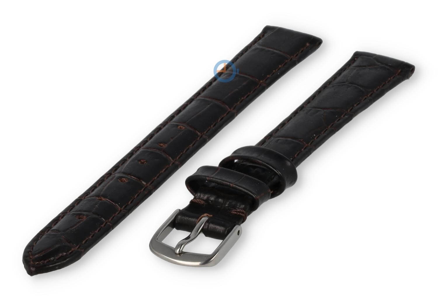 Leder XL Band mit Krokoprint - 12mm - dunkelbraun
