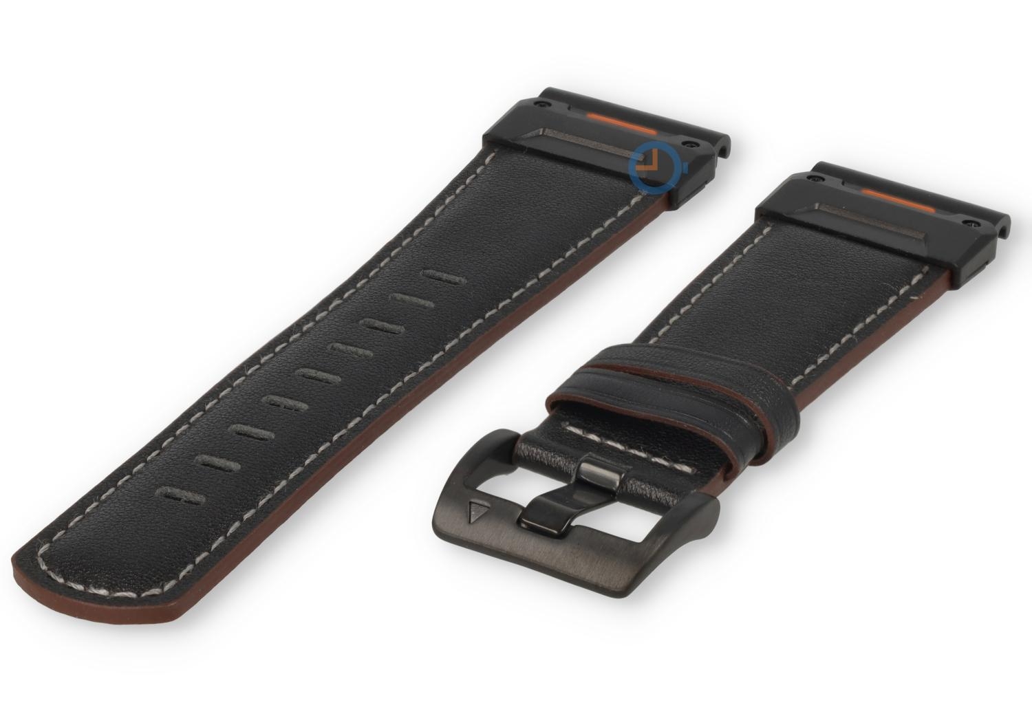 Garmin Fenix 6X Armband - schwarzes Leder