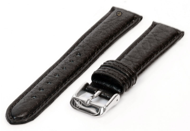 Uhrenarmband 12mm Schwarz Bisonleder