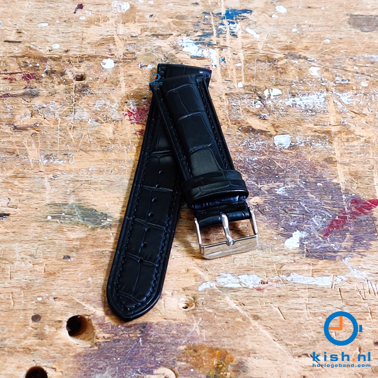 Horlogeband voor Edox Les Vauberts - 22mm - zwart
