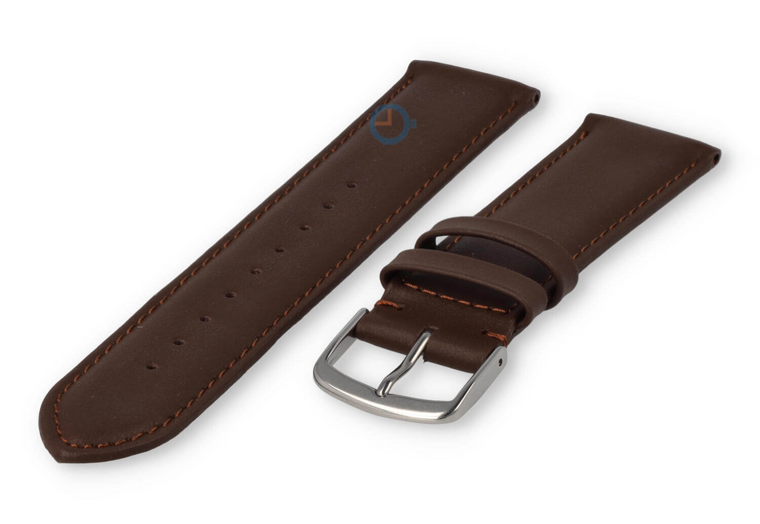 20mm Lederband mit Naht - dunkelbraun