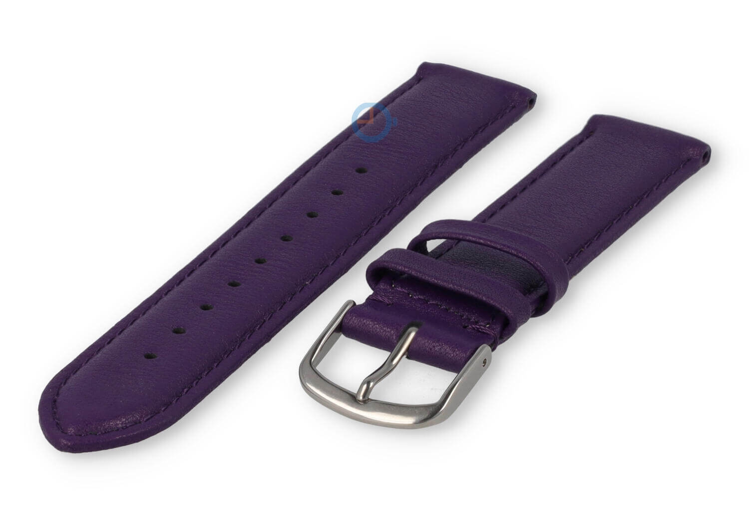 18mm Lederband mit Naht - aubergine