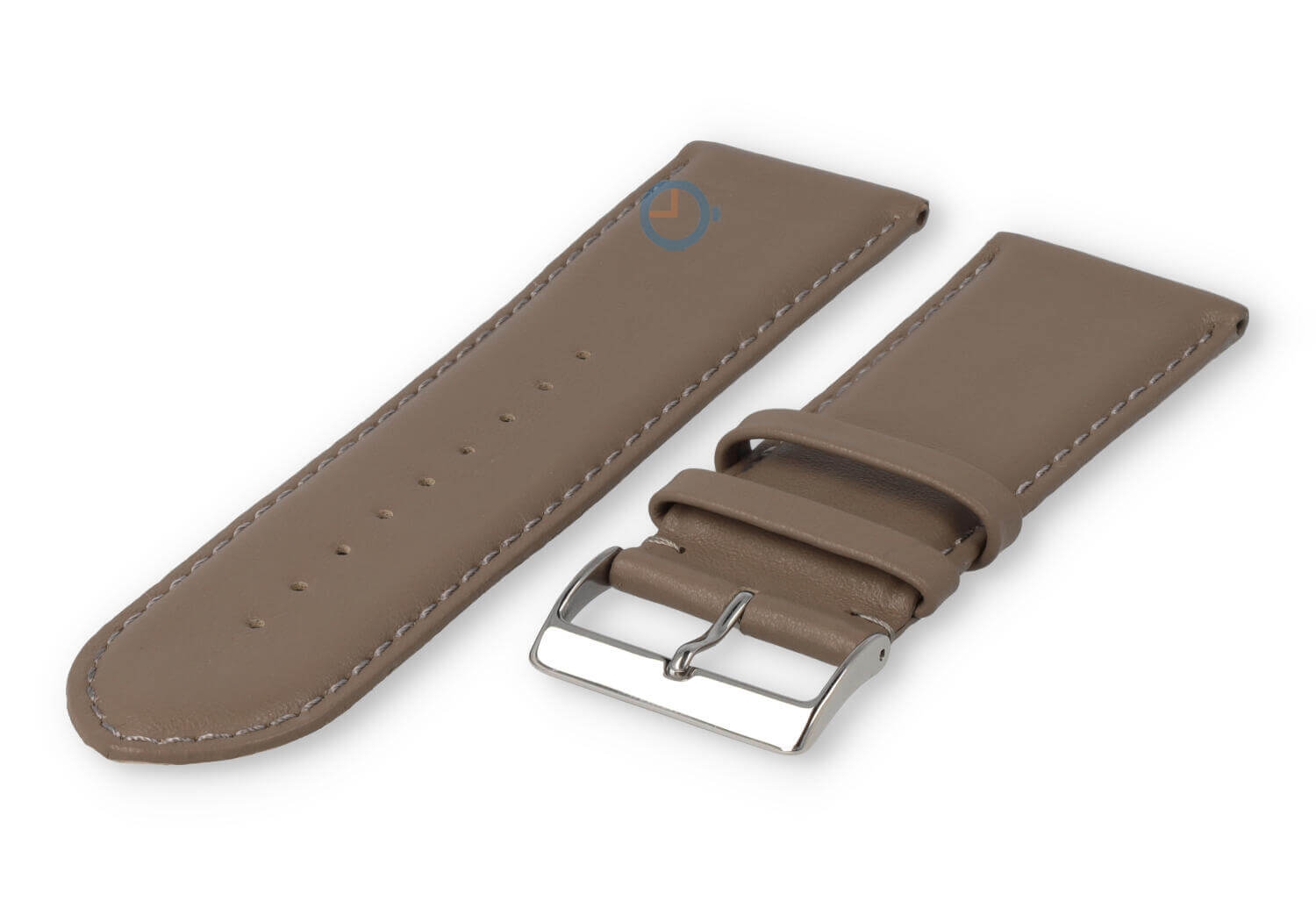 26mm Uhrenarmband glatt Leder - taupe