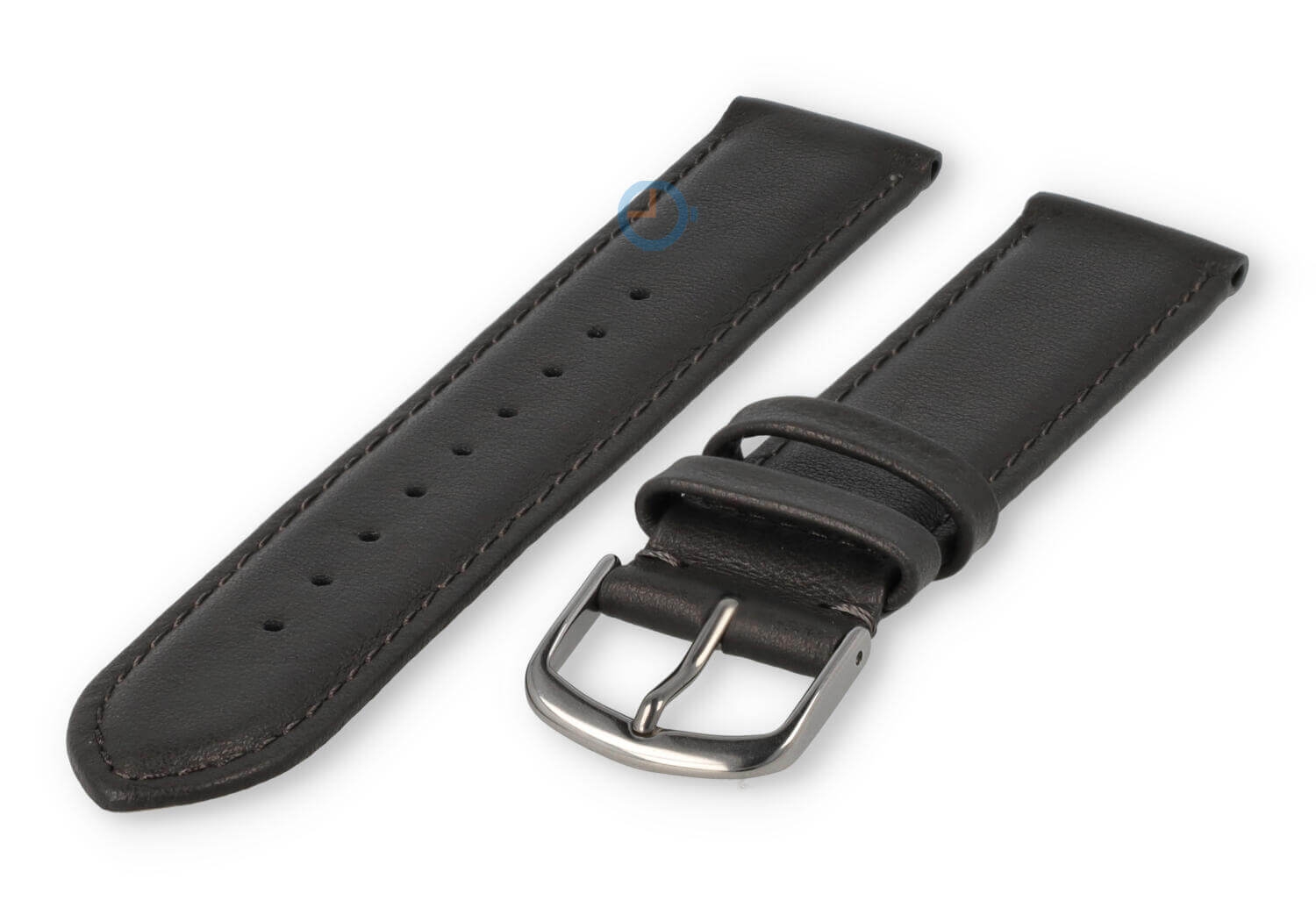 16mm Lederband mit Naht - dunkelgrau