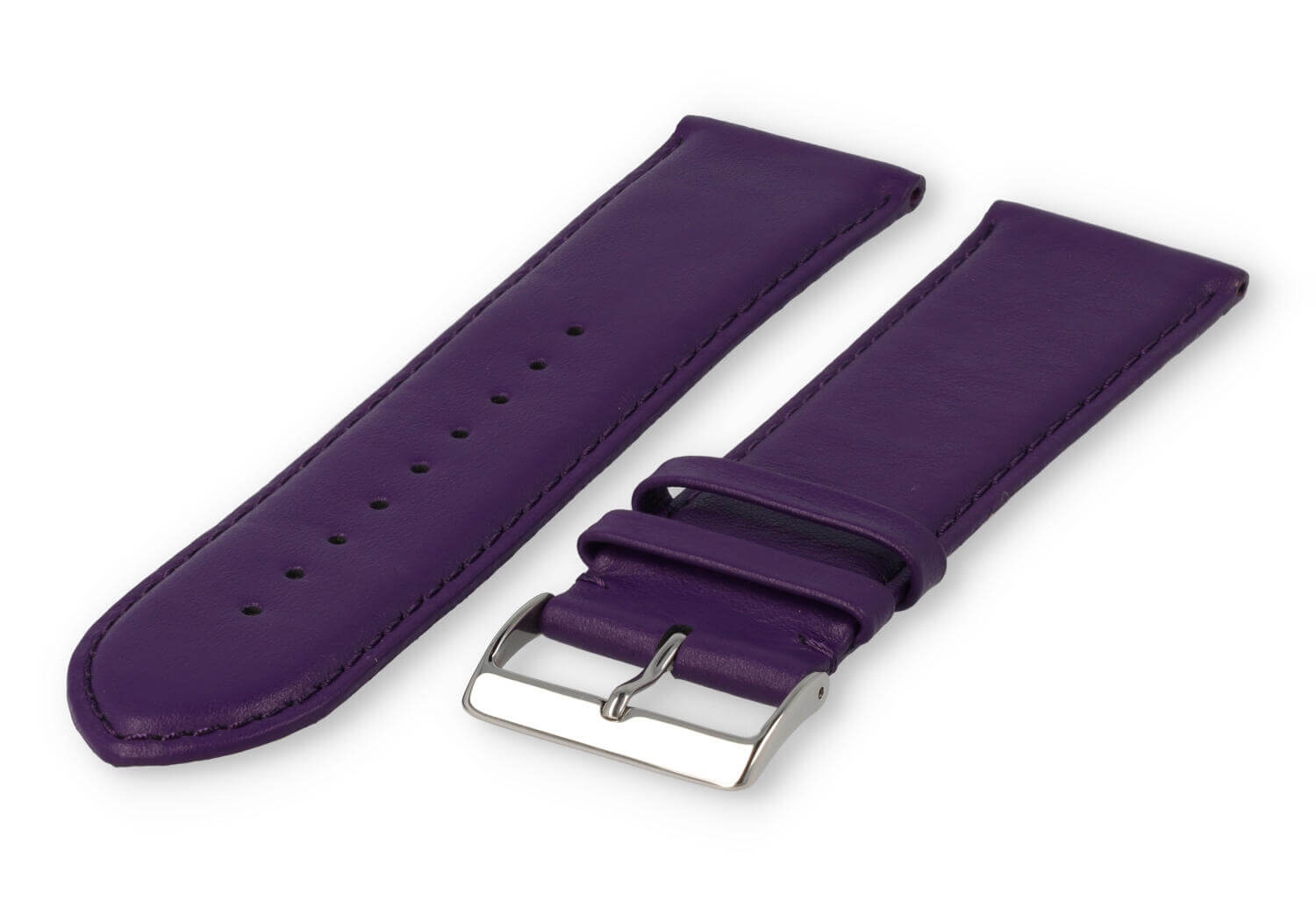 XL glatt Lederband - 28mm - aubergine