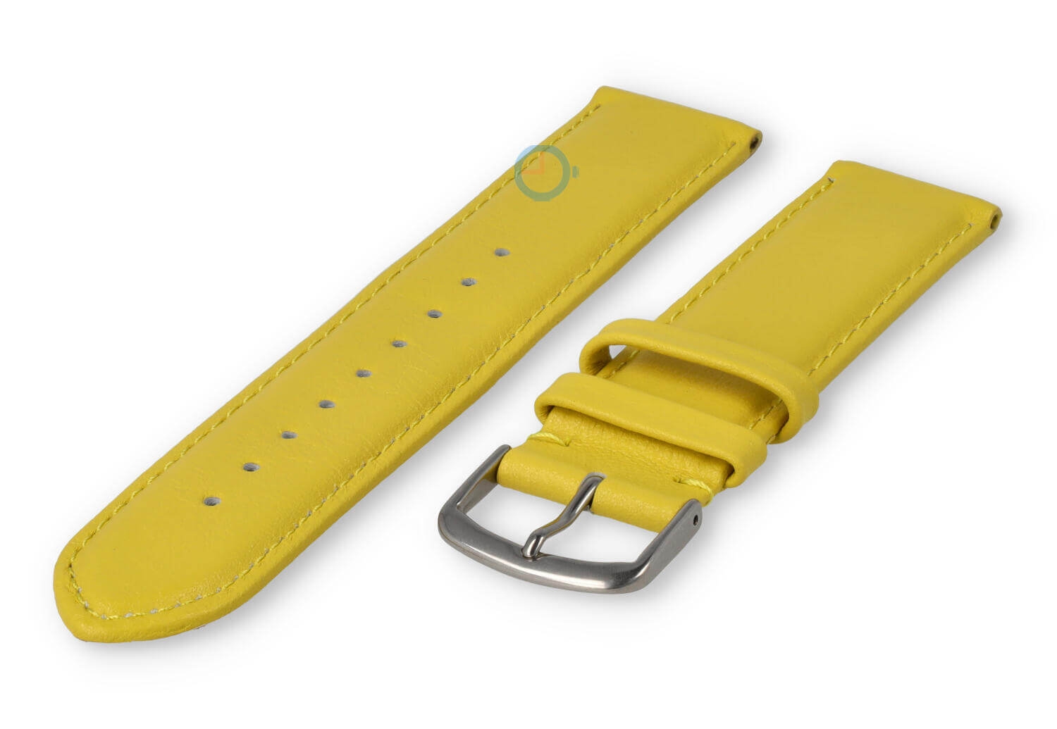 20mm Lederband mit Naht - Gelb