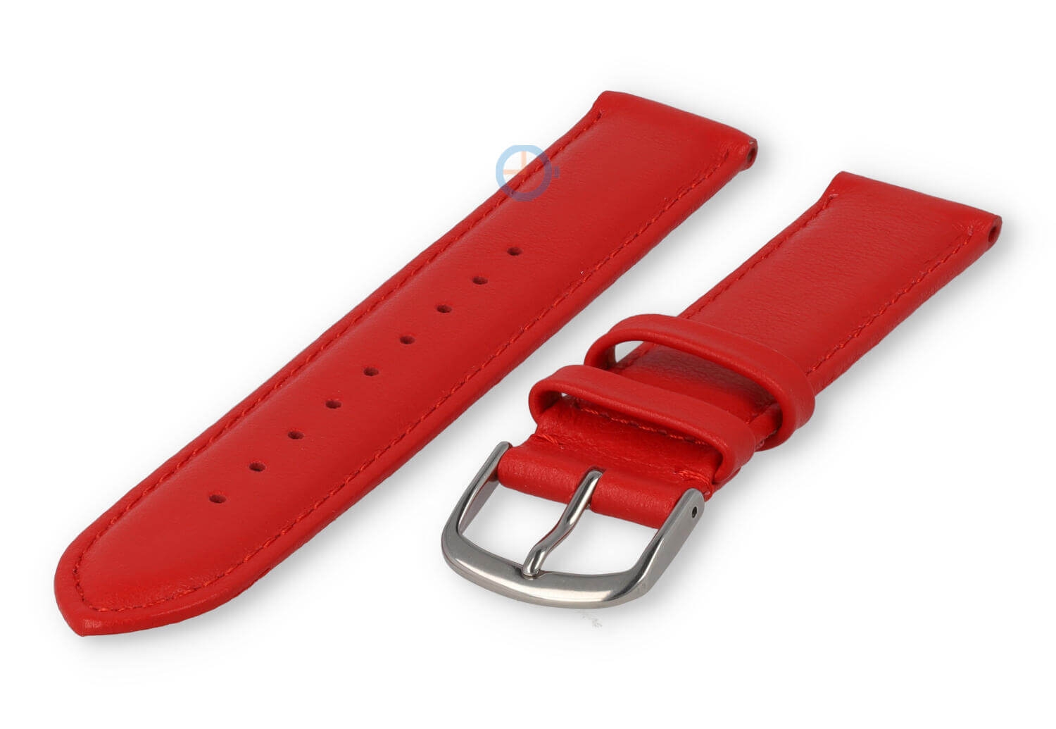 18mm Lederband mit Naht - Hellrot