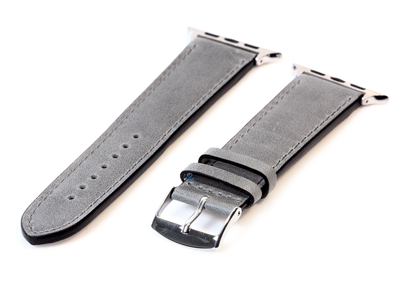 Apple Uhrenarmband Kalbsleder matt grau - 44/45/46/49mm