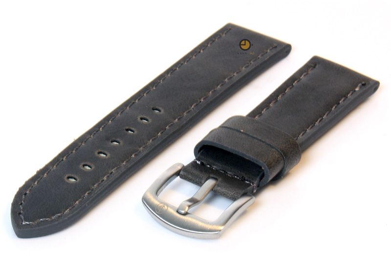 Vintage Uhrenarmband 20mm Grau Leder