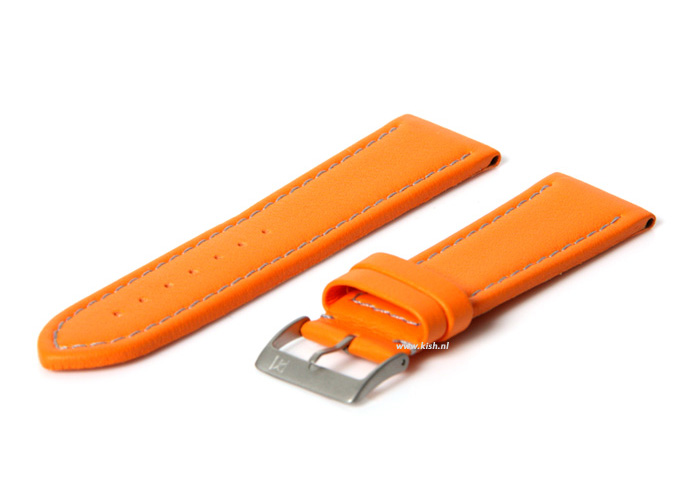 Uhrenarmband 20mm Orange wasserfestes Leder