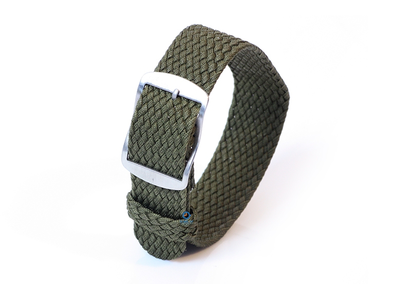Perlon Uhrenarmband 22mm dunkelgrün