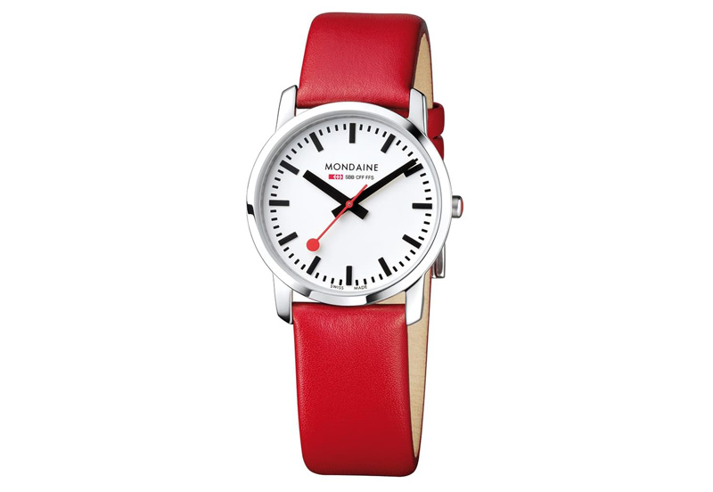 Mondaine 20mm Uhrenarmband Rot glänzend