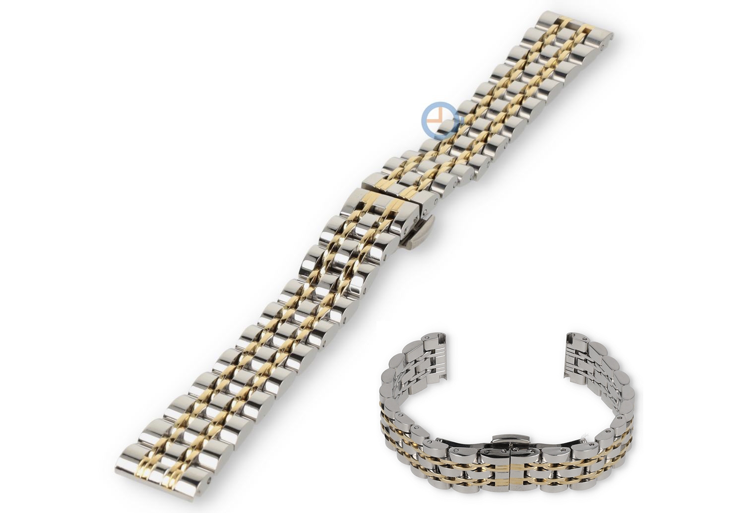 Stahl Uhrenarmband 14mm - twotone