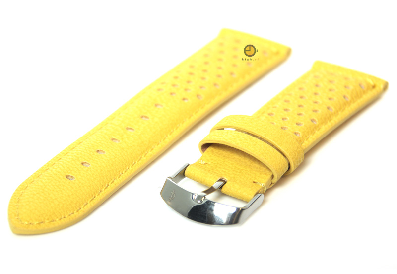 Uhrenarmband 24mm Gelb wasserfestes Leder