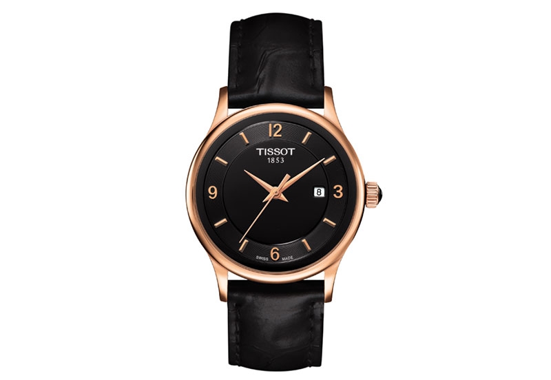Tissot Uhrenarmband T9142104605700 schwarz Leder