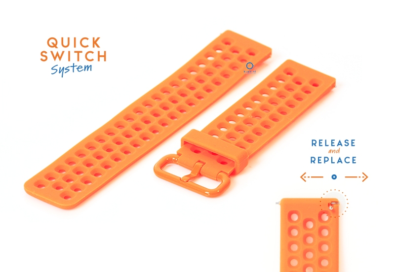 Silikon Uhrenarmband - 23mm perforated orange