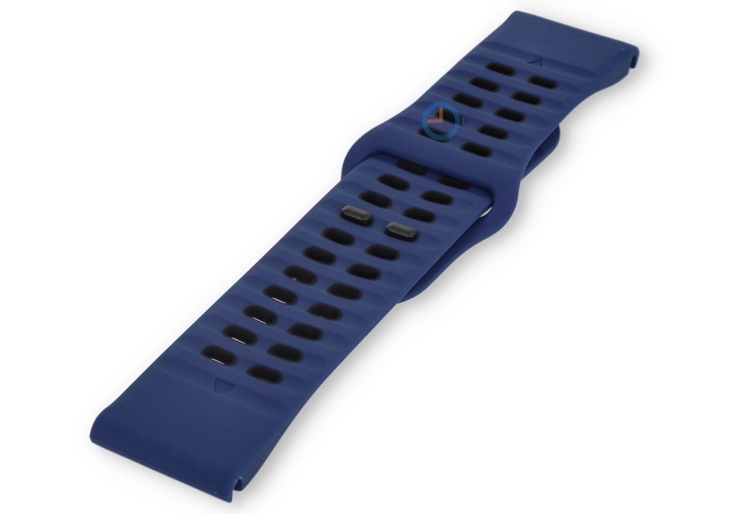 Luftdurchlässiges Uhrenarmband aus Silikon - 26mm - blue/black