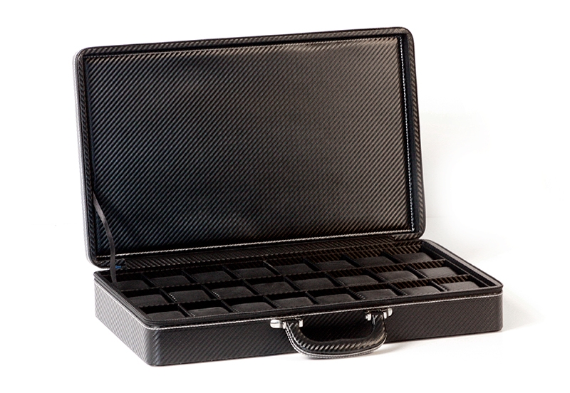 Armbanduhrkoffer Karbon-Look - 24 Armbanduhren