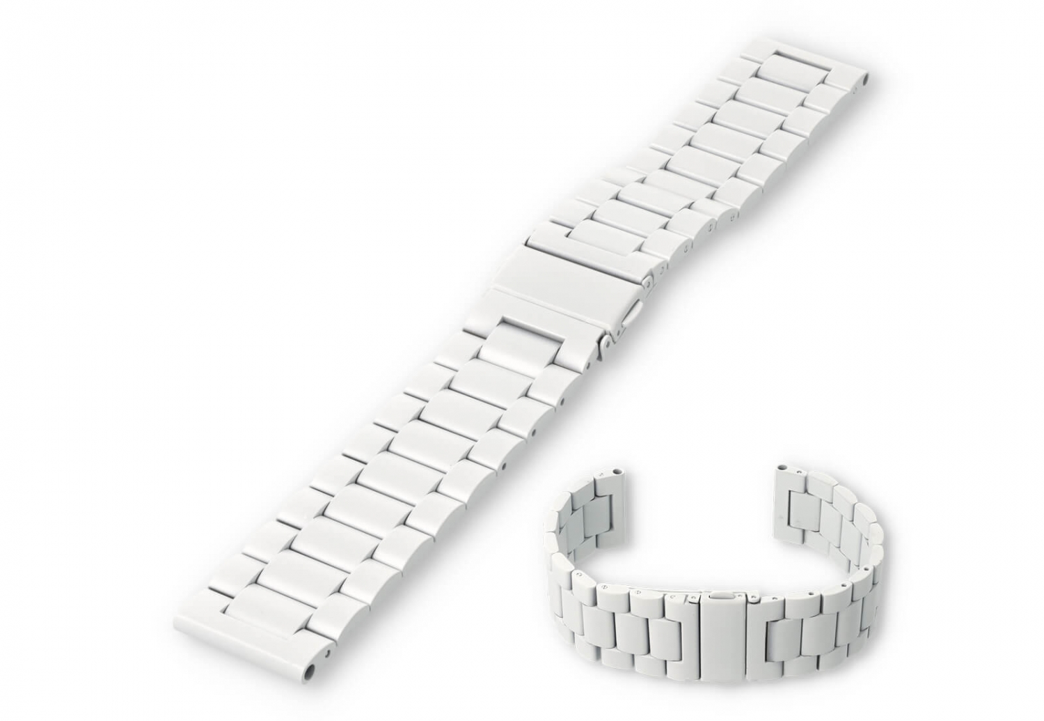 Uhrenarmband 24mm matt Stahl - weiß