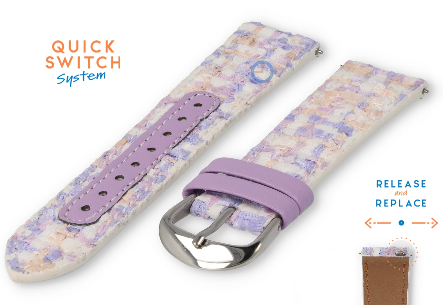 20mm Stoff Uhrenarmband - crazy purple