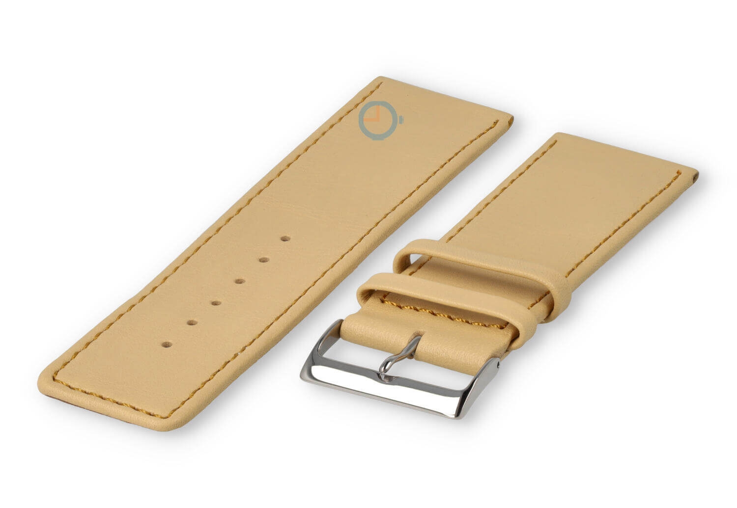 30mm Uhrenarmband glatt Leder - vanille