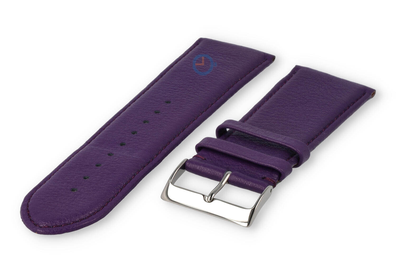 28mm Uhrenarmband glatt Leder - aubergine