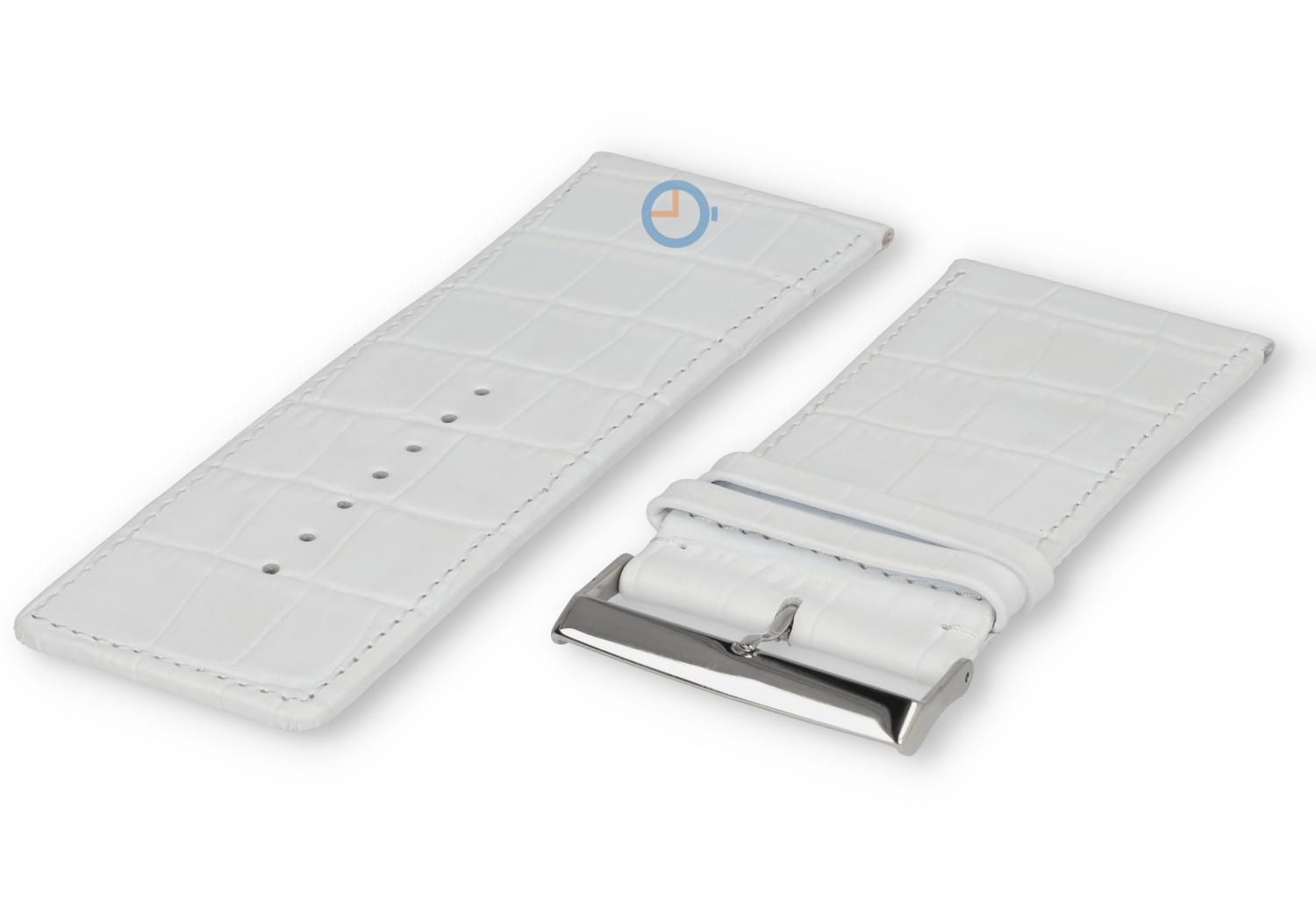 Luxus Kroko Uhrarmband - 40mm - weiÃŸ