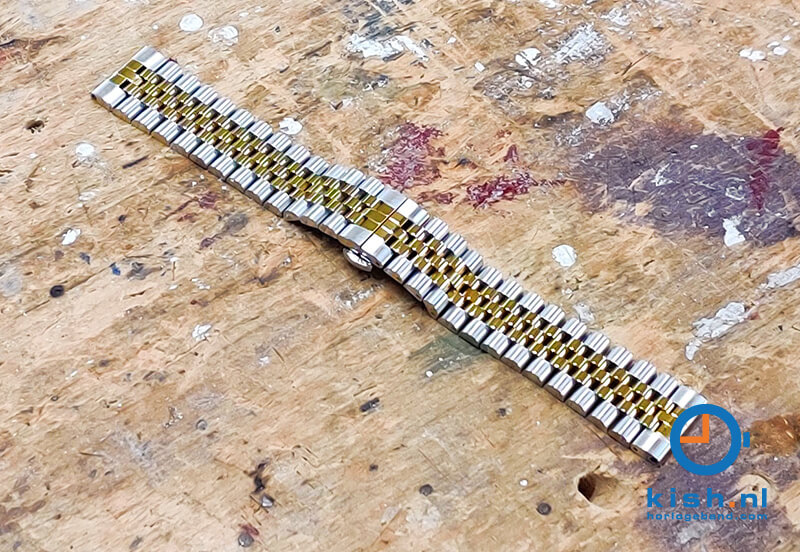 Kapten en Son horlogeband: 20mm bicolor gold steel