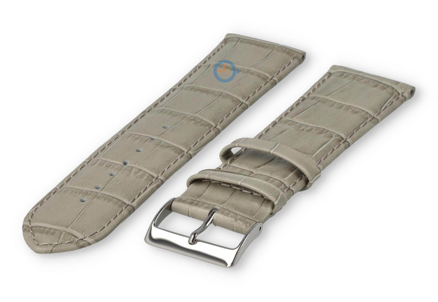 XL Uhrenarmband aus Kalbsleder - 26mm - hellgrau