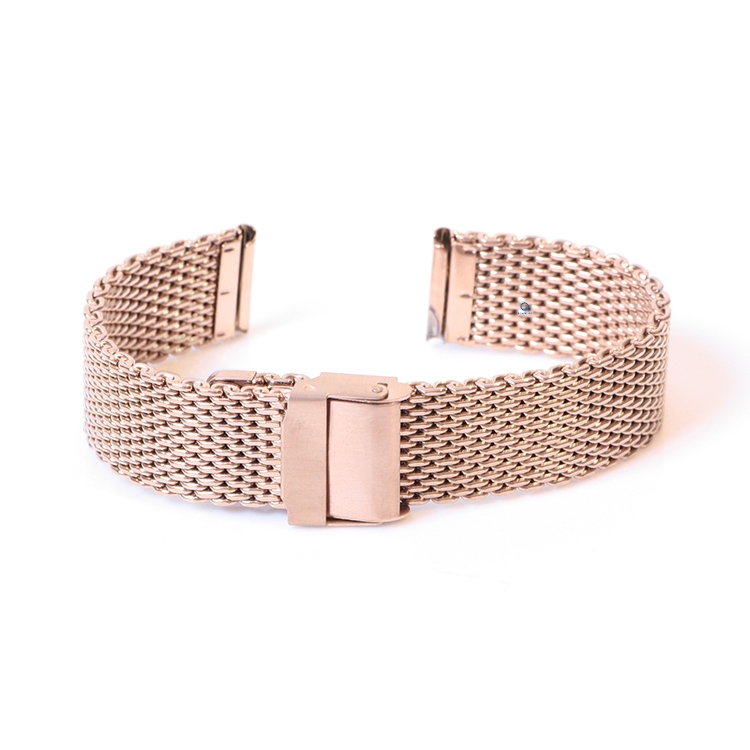 Milanese horlogeband 18mm roségoud (grof)