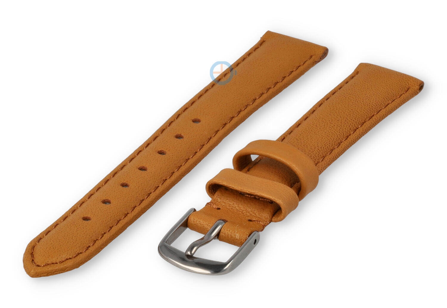 14mm Uhrenarmband glatt Leder - hellbraun