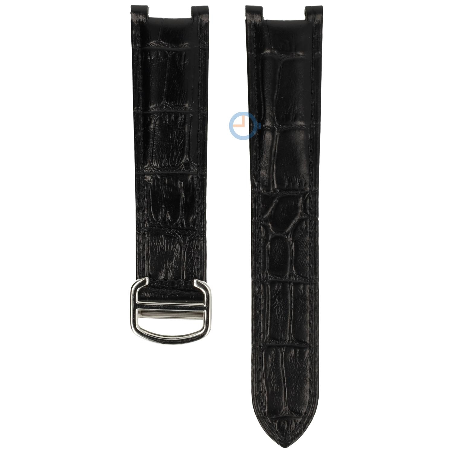 Uhrenarmband Cartier Pasha - 18/10 - schwarz mit silber